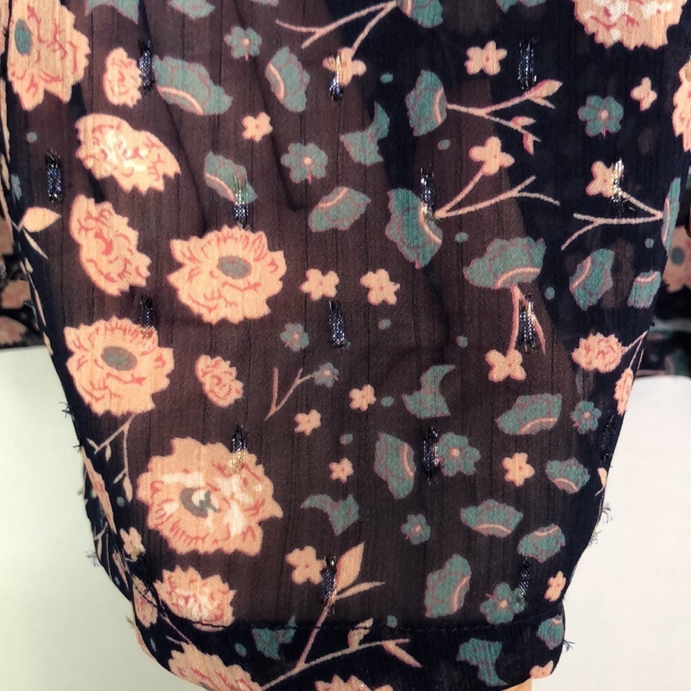 CHRISTIAN SIRIANO New York Floral Print V-Neck Blouse Size: L - Picture 6 of 12